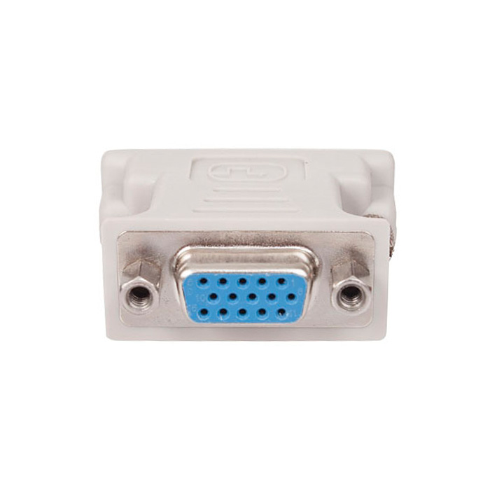 Adaptador DVI a VGA VCOM - Adaptador DVI 24+5 macho/VGA HD15 hembra, para conectar monitores, tarjetas de video, entro otros. V-ADAP-DVI-M/VGA-H