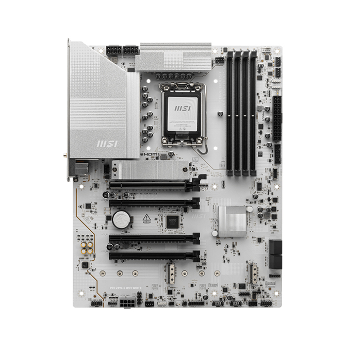 Tarjeta Madre Intel MSI Intel Ultra - LGA1851, Intel Z890, Micro-ATX, 4x DDR5 hasta 256GB UDIMM, 4x ranuras PCI-E x16, HDMI 2.1, DP 1.4, Tipo-C, USB. PRO Z890-S WIFI WHITE