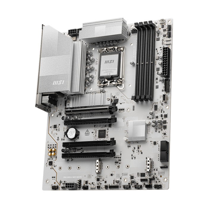 Tarjeta Madre Intel MSI Intel Ultra - LGA1851, Intel Z890, Micro-ATX, 4x DDR5 hasta 256GB UDIMM, 4x ranuras PCI-E x16, HDMI 2.1, DP 1.4, Tipo-C, USB. PRO Z890-S WIFI WHITE