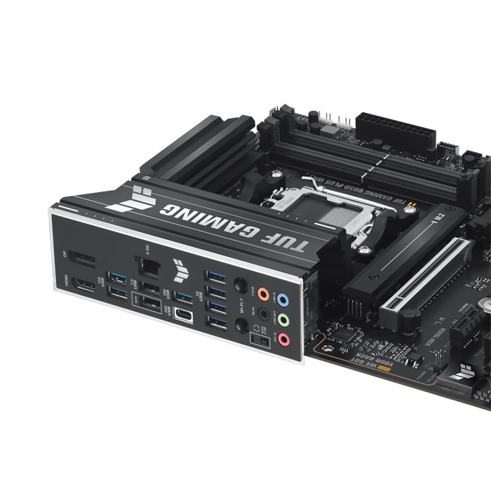 Tarjeta Madre AMD Asus TUF GAMING B850-PLUS WIFI - AM5, AMD B850, 4x DDR5 8000Mhz(OC), TUF LANGuard, PCIe 5.0 x16, DisplayPort, HDMI, M.2, SATA 6Gb/s. TUF GAMING B850-PLUS WIFI