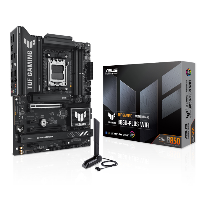 Tarjeta Madre AMD Asus TUF GAMING B850-PLUS WIFI - AM5, AMD B850, 4x DDR5 8000Mhz(OC), TUF LANGuard, PCIe 5.0 x16, DisplayPort, HDMI, M.2, SATA 6Gb/s. TUF GAMING B850-PLUS WIFI