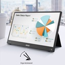 Monitor Asus MB16AHV - Pantalla 15.6" LED IPS, resolución 1920x1080, 800:01:00, 100Hz, 250cd/m2, 5ms, Mini Hdmi, USB-C, Color: Negro. MB16AHV