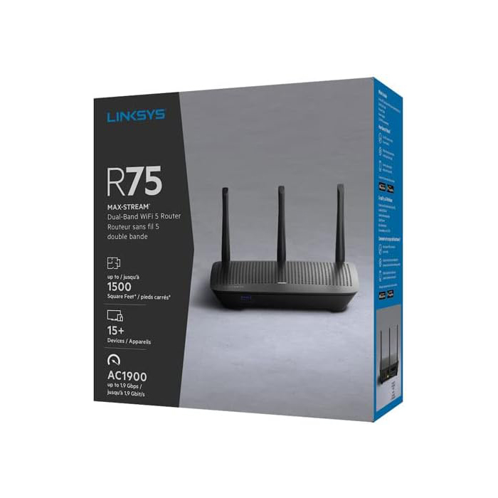 Enrutador Inalámbrico Linksys MU-MIMO AC1900 - Doble banda, Max-Stream, tecnología MU-MIMO. EA7500V3-CA