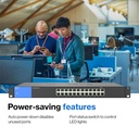 Conmutador (Switch) Linksys LGS124P Rack Mount Switch PoE - Gigabit de 24 puertos ethernet a 10/100/1000Mbps, 12 Puertos PoE+.