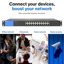 Conmutador (Switch) Linksys LGS124P Rack Mount Switch PoE - Gigabit de 24 puertos ethernet a 10/100/1000Mbps, 12 Puertos PoE+.