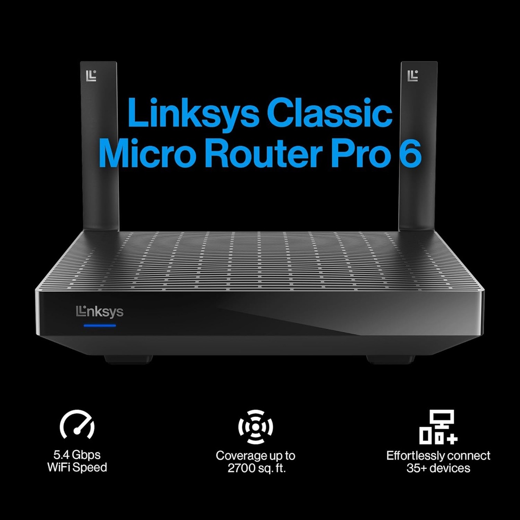 Enrutador Inalámbrico Linksys MR55WH - Micro Pro 6, AX5400 Wi-Fi® 6 de doble banda. LN3121-LA