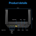 Enrutador Inalámbrico Linksys MR55WH - Micro Pro 6, AX5400 Wi-Fi® 6 de doble banda. LN3121-LA