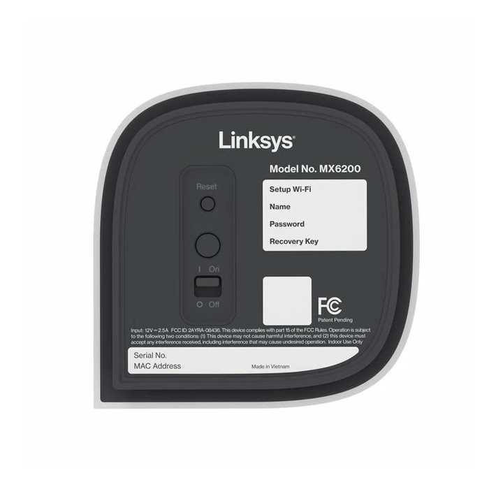 Enrutador Inalámbrico Linksys - Velop Pro 6E Tri banda Mesh WiFi 6, AXE5400, Velocidad Hasta 5400Mb/s, hasta 275 m² y 200 Dispositivos. MX6201