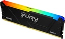 Memoria Ram DIMM Kingston Fury Beast RGB - Capacidad de 16GB DDR4 DIMM, PC4-25600 (3200Mhz), No ECC, CL16, 1.35V, 288 pines, color negro. KF432C16BB2A/16