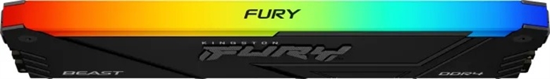 Memoria Ram DIMM Kingston Fury Beast RGB - Capacidad de 16GB DDR4 DIMM, PC4-25600 (3200Mhz), No ECC, CL16, 1.35V, 288 pines, color negro. KF432C16BB2A/16