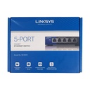 Conmutador (Switch) Linksys SE3005 Desktop Switch - Conmutador ethernet gigabit de 5 puertos a 10/100/1000Mbps, QoS.