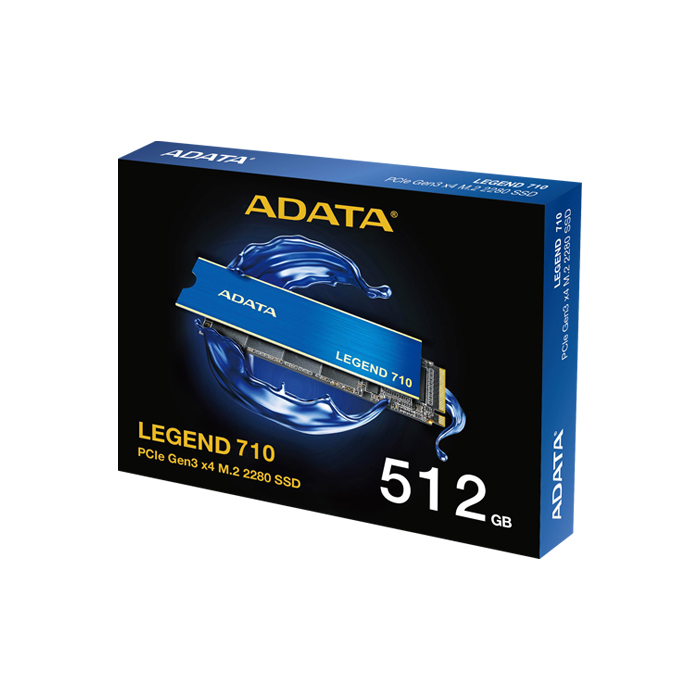 Unidad de Estado Solido(SSD) A-Data NVMe - Capacidad de 512GB, 3D NAND, 2400MB/s de lectura, 1600MB/s de escritura, PCIe Gen3x4, M.2 2280. ALEG-710-512GCS