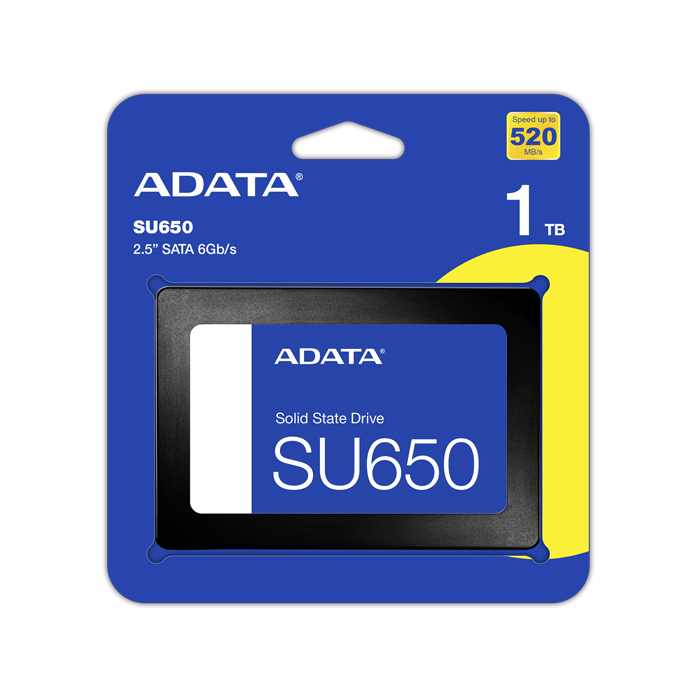 Unidad de Estado Sólido (SSD) A-Data ASU650SS - De 2.5", con capacidad de 1TB, 3D TLC NAND, 520MB/s de lectura, 450MB/s de escritura, SATA3 6Gbit/s. ASU650SS-1TT-R