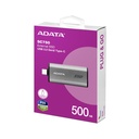 Memoria Flash Adata SC750, Capacidad 500GB, USB-C 3.2, Lectura 1050 MB/s, Escritura 1000 MB/s, Color: Negro. SC750-500G-CCBK