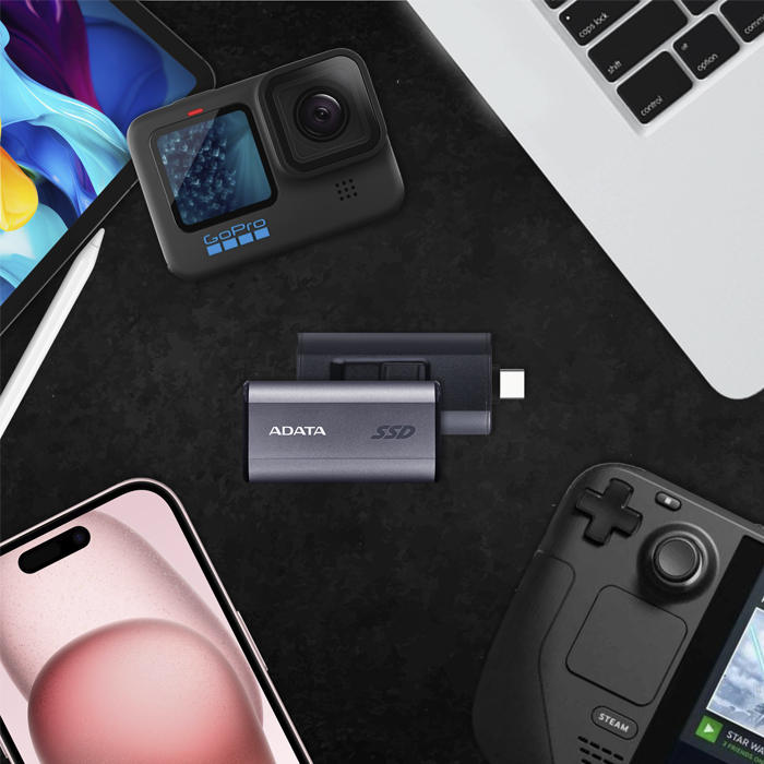 Memoria Flash Adata SC750, Capacidad 500GB, USB-C 3.2, Lectura 1050 MB/s, Escritura 1000 MB/s, Color: Negro. SC750-500G-CCBK
