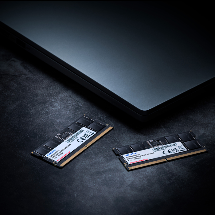 Memoria Ram SODIMM ADATA Premier - Capacidad de 16GB DDR5 SO-DIMM, 5600Mhz, ECC, CL46, 1.1V, 288 pines, color negro. AD5S560016G-S