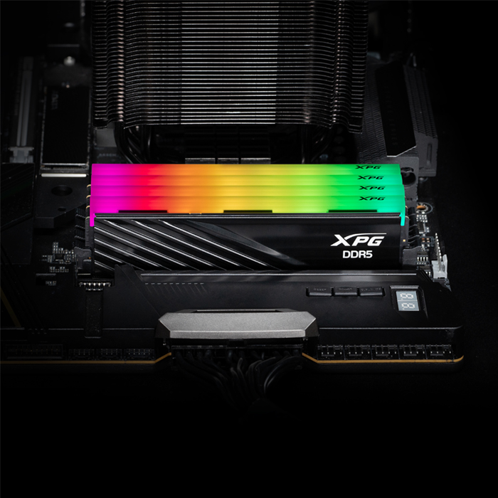 Memoria Ram DIMM ADATA XPG Lancer RGB - Capacidad de 16GB DDR5 U-DIMM, 5600MHz, ECC, CL38, 1.1V, color negro. AX5U5600C468G-SLABRBK