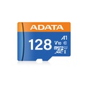 Tarjeta de Memoria Micro SD A-DATA microSDXC/SDHC UHS-I Clase 10 - Capacidad  128GB, A1, hasta 100MB/s Lectura, 25MB/s escritura, adaptador SD. AUSDX128GUICL10A1-RA1