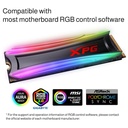 Unidad de Estado Solido(SSD) A-Data XPG Spectrix S40G - Capacidad de 256GB, RGB, 3D NAND, 3500MB/s de lectura, 3000MB/s de escritura,NVMe PCIe Gen3x4, M.2 2280. AS40G-256GT-C