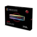 Unidad de Estado Solido(SSD) A-Data XPG Spectrix S40G - Capacidad de 256GB, RGB, 3D NAND, 3500MB/s de lectura, 3000MB/s de escritura,NVMe PCIe Gen3x4, M.2 2280. AS40G-256GT-C
