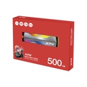 Unidad de Estado Solido(SSD) A-Data XPG SPECTRIX S20G - Capacidad de 500GB, RGB, 3D NAND, 2500MB/s de lectura, 1800MB/s de escritura, PCIe Gen3x4, M.2 2280. ASPECTRIXS20G-500G-C