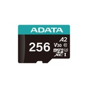 Tarjeta de Memoria Micro SD A-DATA microSDXC/SDHC Premier Pro - Capacidad de 256GBUHS-I, clase 10 ( A2, V30) hasta 100MB/s Lectura, 85MB/s escritura, adaptador SD. AUSDX256GUI3V30SA2-RA1