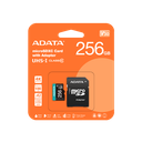 Tarjeta de Memoria Micro SD A-DATA microSDXC/SDHC Premier Pro - Capacidad de 256GBUHS-I, clase 10 ( A2, V30) hasta 100MB/s Lectura, 85MB/s escritura, adaptador SD. AUSDX256GUI3V30SA2-RA1