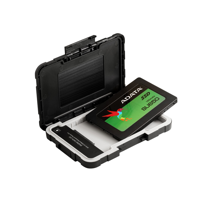 Caja portable A-DATA ED600 - A prueba de golpes, a prueba de polvo, USB 3.0, 2.0 para disco HDD/SSD, 7mm/9.5mm SATA 2.5", color negro. AED600-U31-CBK