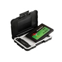 Caja portable A-DATA ED600 - A prueba de golpes, a prueba de polvo, USB 3.0, 2.0 para disco HDD/SSD, 7mm/9.5mm SATA 2.5", color negro. AED600-U31-CBK