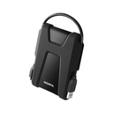 Disco Duro Externo 2.5" A-DATA HD680 - Capacidad de 2TB, Resistente a golpes, portátil, interfaz USB 3.2 y 3.1, color negro. AHD680-2TU31-CBK