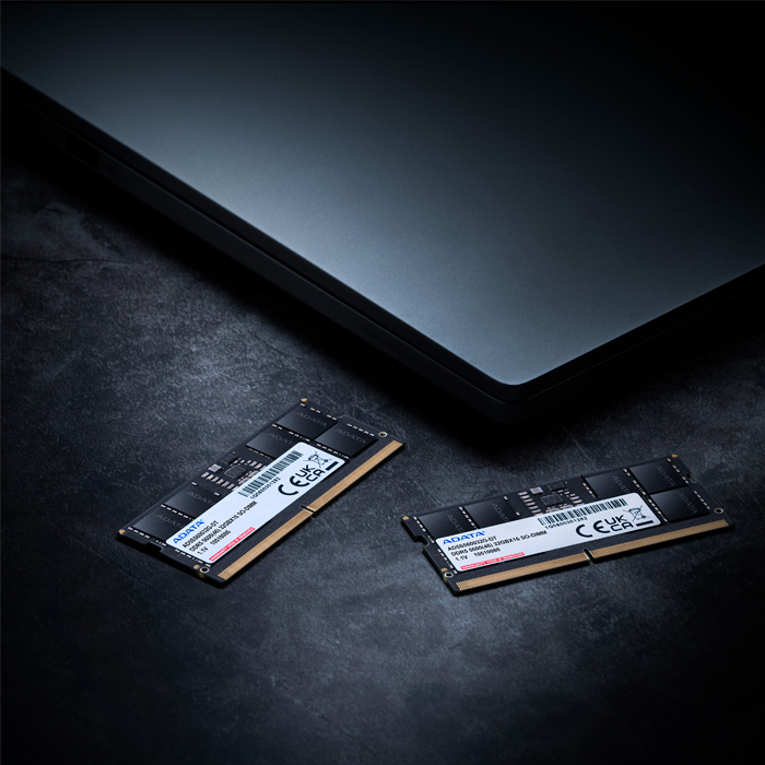 Memoria Ram SODIMM ADATA - Capacidad de 8GB DDR5 SODIMM, 5600MHz, ECC, CL46, 1.1V, color negro. AD5S56008G-S