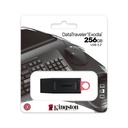 Memoria Flash Kingston DataTraveler Exodia - G1, USB 3.2, con capacidad de 256GB, color negro/rojo. DTX/256GB