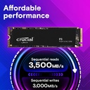 Unidad de Estado Sólido (SSD) Crucial P3 Plus PCIe NVMe 500GB - 4700MB/s de Lectura, 1900MB/s de Escritura, PCIe Gen4, M.2 (2280) CT500P3PSSD8