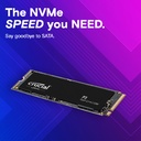 Unidad de Estado Sólido (SSD) Crucial P3 Plus PCIe NVMe 500GB - 4700MB/s de Lectura, 1900MB/s de Escritura, PCIe Gen4, M.2 (2280) CT500P3PSSD8