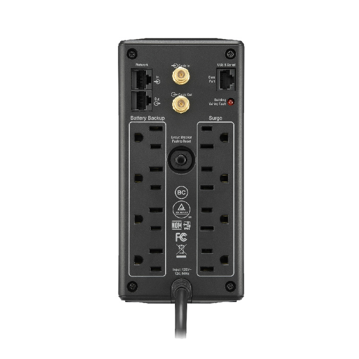 Batería y Protector APC Back UPS Pro BX1000M-LM60 - Para sobretensión, línea interactiva, 1000VA/600W, 120V, 8 salidas, NEMA 5-15P.