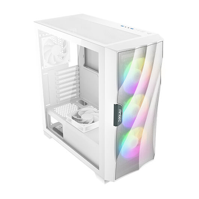 Caja Antec DF700 FLUX - ATX , Micro-ATX, Mini-ITX, conectores 2x USB 3.0, vidrio templado, 3x abanico de 120mm ARGB Frontal, color negro. DF700 FLUX White