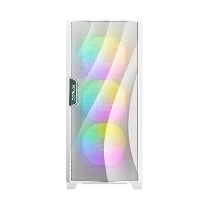 Caja Antec DF700 FLUX - ATX , Micro-ATX, Mini-ITX, conectores 2x USB 3.0, vidrio templado, 3x abanico de 120mm ARGB Frontal, color negro. DF700 FLUX White