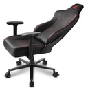 Silla Gamer Sharkoon Skiller SGS30 - Ajustable, estructura de acero, soporte cuello/lumbar, ajuste 90° y 165°, color Negro/Rojo.