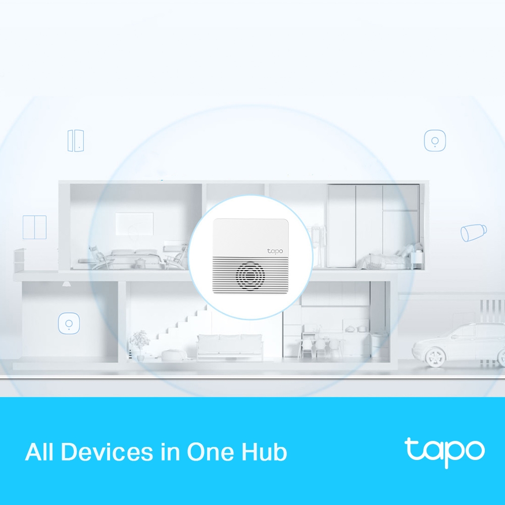 Hub Inteligente Tapo, Funciona con tus cámaras inteligentes, Control por voz, Funciona con Tapo C420, Tapo C400, Tapo D230 y más. Tapo H200