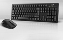 Teclado Genius KM-8101 - Combo de teclado y ratón óptico inalambrico, 3 botones, inalámbrico 2.4Ghz, 1000dpi, español, color negro.