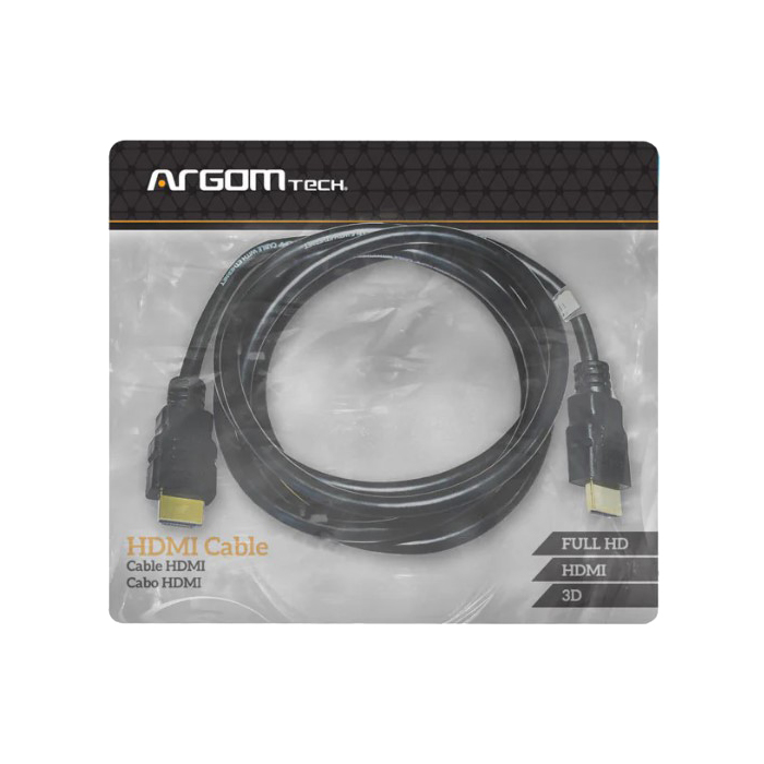 Cable de HDMI Argom ARG-CB-1872 Para Monitor - HDMI macho a HDMI macho, 6 pies, version 1.4, 30AWG, color negro