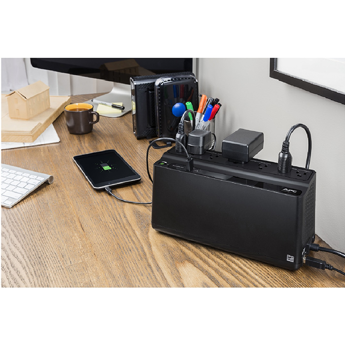 Batería y Protector APC Back-UPS ES BE600M1 - Bateria y Protector para sobretensión, consumo bajo de energía, 600VA/330W, USB, 7 tomacorrientes. BE600M1-LM
