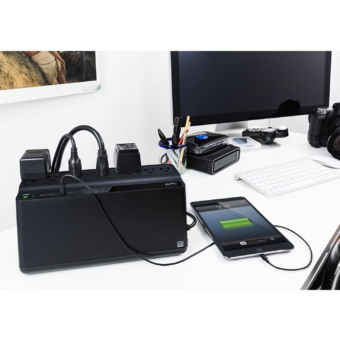 Batería y Protector APC Back-UPS ES BE600M1 - Bateria y Protector para sobretensión, consumo bajo de energía, 600VA/330W, USB, 7 tomacorrientes. BE600M1-LM