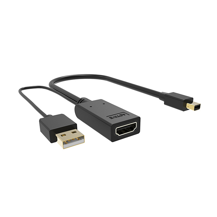 Adaptador HDMI VCOM CG497 - HDMI Tipo-A hembra + USB a Mini displayPort macho, 3840x2160, 60Hz, color negro. CG497-0.15