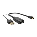Adaptador HDMI VCOM CG497 - HDMI Tipo-A hembra + USB a Mini displayPort macho, 3840x2160, 60Hz, color negro. CG497-0.15