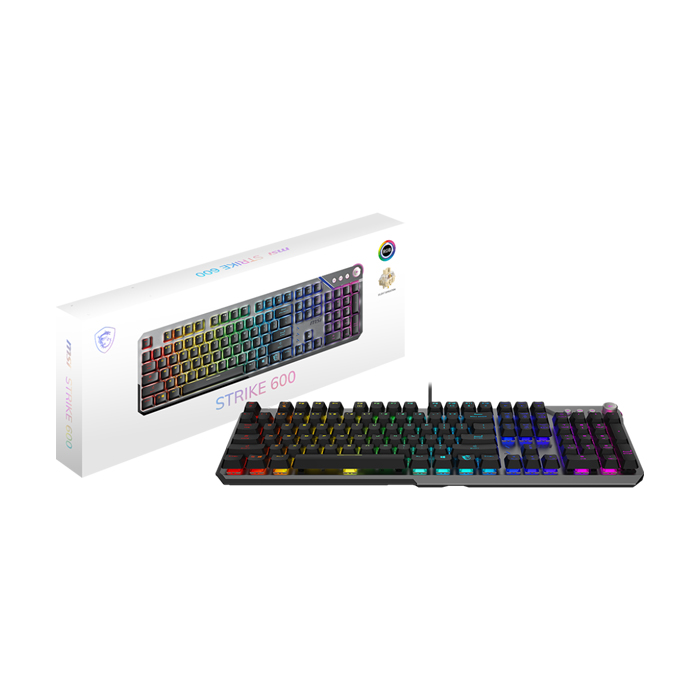 Teclado MSI STRIKE 600 - Gamer alámbrico, rgb, usb, Español, color Negro. STRIKE 600 SILENT US