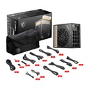 Fuente de poder MSI MAG - Ai1300W, 24 Pines ATX, 6x Conector 6+2 PCI-E 5.0 y 12x SATA, Abanico 135mm, 80 Plus Gold. MEG Ai1300P PCIE5
