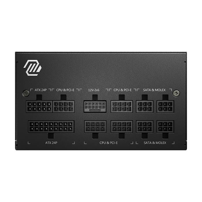 Fuente de Poder MSI MPG - Potencia de 850W, ATX 3.1, PCIe 5.1, 1x ATX (20+4 PINES), 2x EPS (4+4 PINES), 4 x PCI-E (6+2 PINES), 1x PCI-E (16 PINES), 8 x SATA, 4 x MOLEX (Periférico) , 1 x FDD, 80 plus gold. MAG A850GL PCIE5