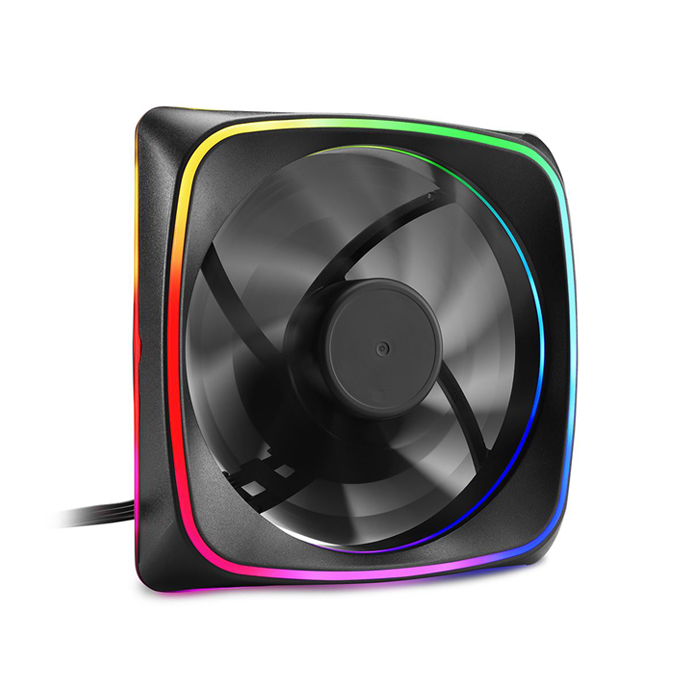Abanico Sharkoon RGB SHARK Lights Fan - Para gabinete, RGB, caja 120mm, 1000 RPM Silencioso, conector de 3 pines.