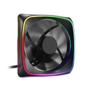 Abanico Sharkoon RGB SHARK Lights Fan - Para gabinete, RGB, caja 120mm, 1000 RPM Silencioso, conector de 3 pines.